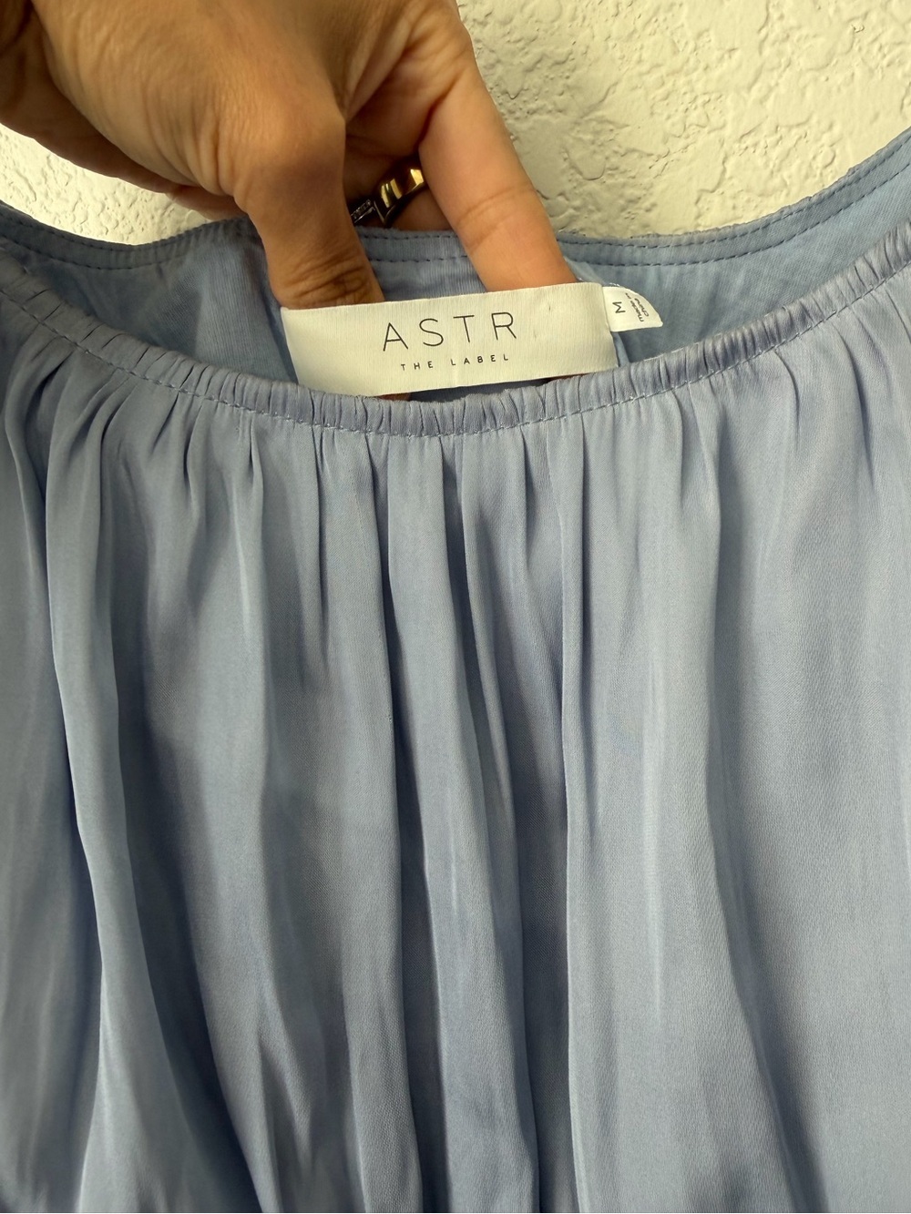 ASTR the Label Tiered Matte Satin Midi Dress in Blue Medium - Picture 5 of 8